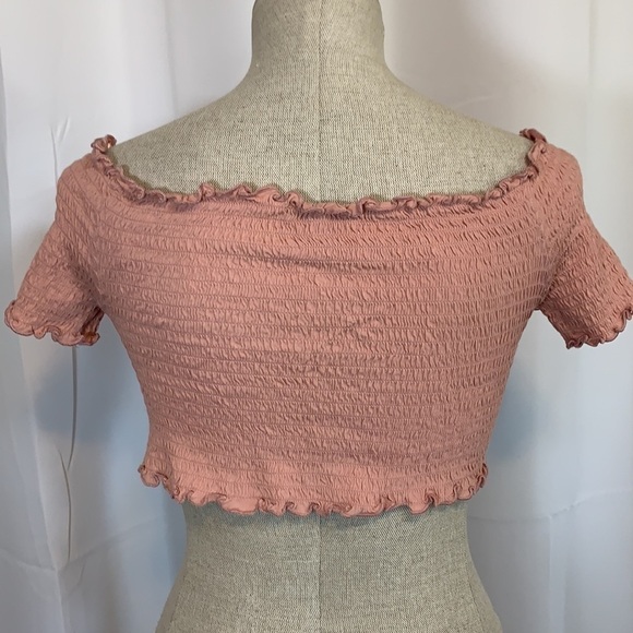 Ambiance Stretch Crop Top Pink Size Large Style#71053 - Picture 3 of 6